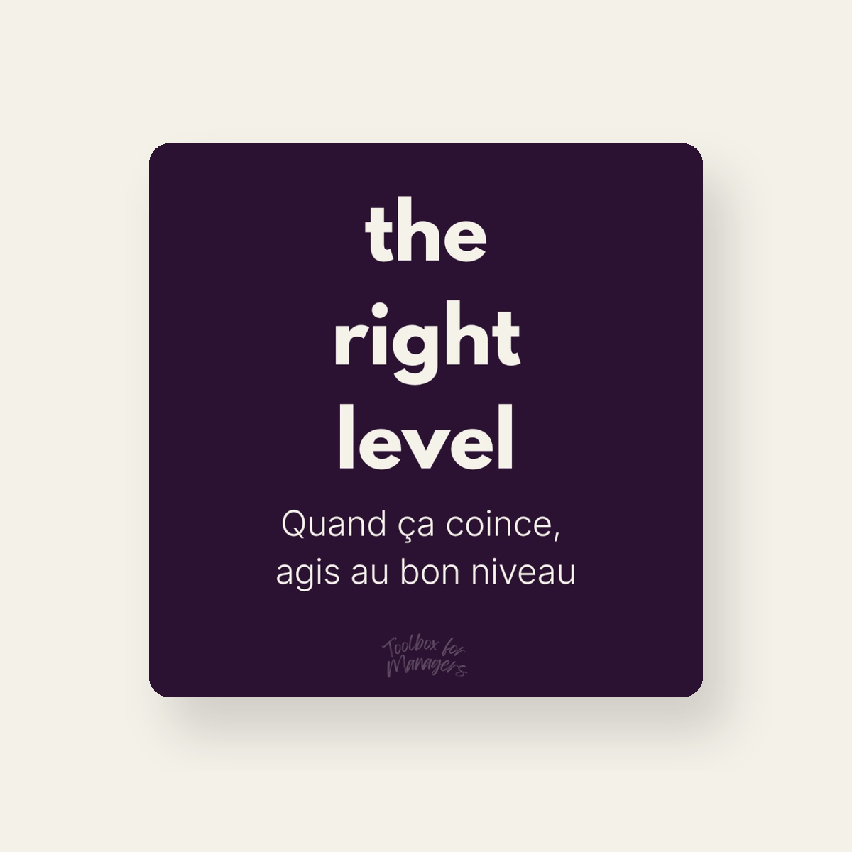 The Right Level — couverture (cartes carrées)
