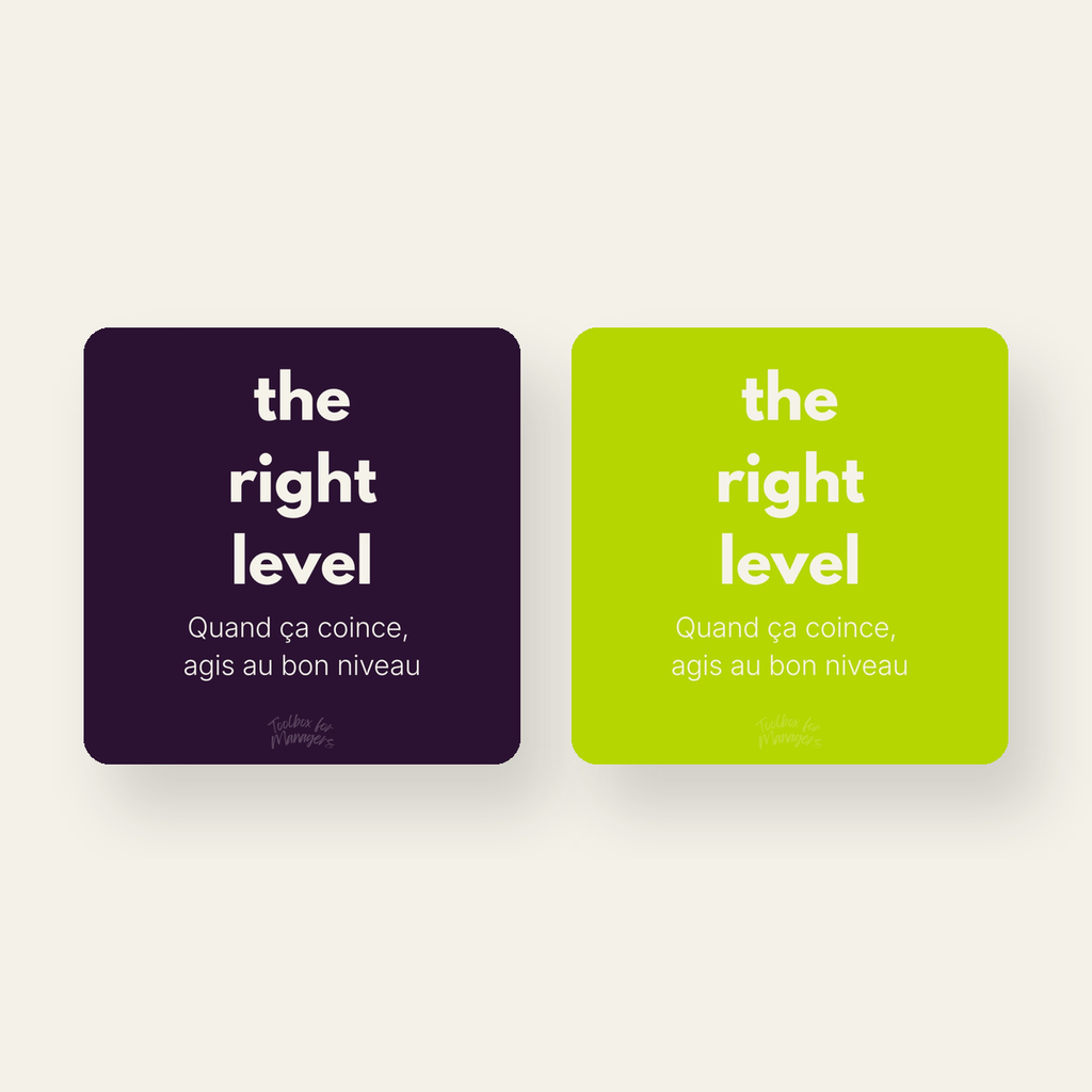 The Right Level — variantes violet et lime
