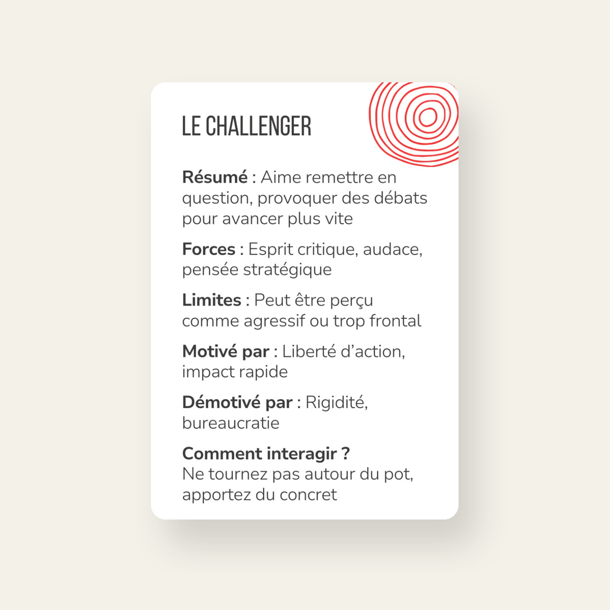 DISCovery Mind — exemple de profil Le Challenger