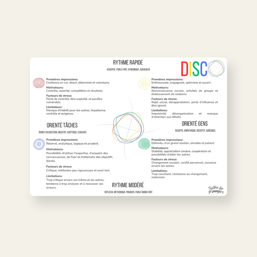 Carte DISC — carte des 4 profils