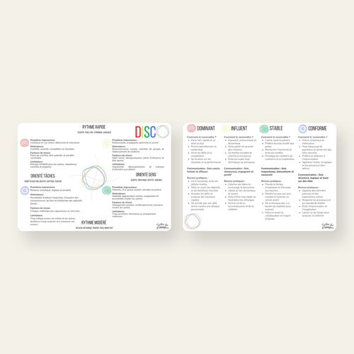Carte DISC — recto profils et verso communication