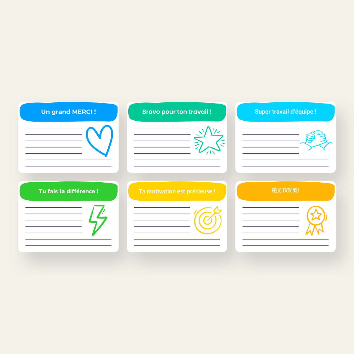 Kudos Cards CNV — sélection du pack de 10 cartes